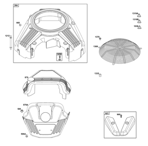 Blower Housing Group Diagram and Parts List for 61G877-0016-J1  Briggs and Stratton Engine